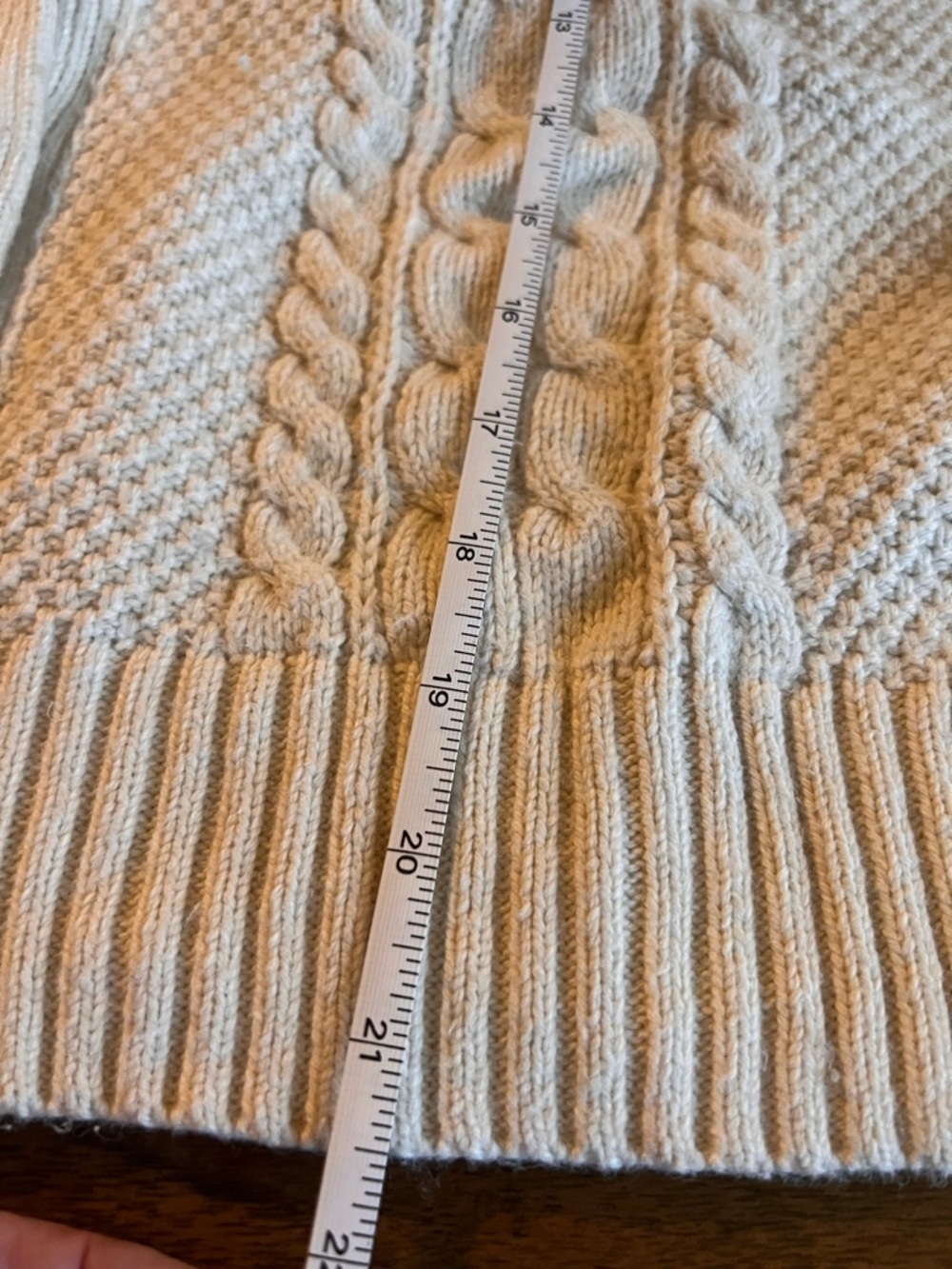 GAP Women's Large Cream Cable Knit Button-Front Chunky Cardigan Cottagecore - Picture 10 of 10